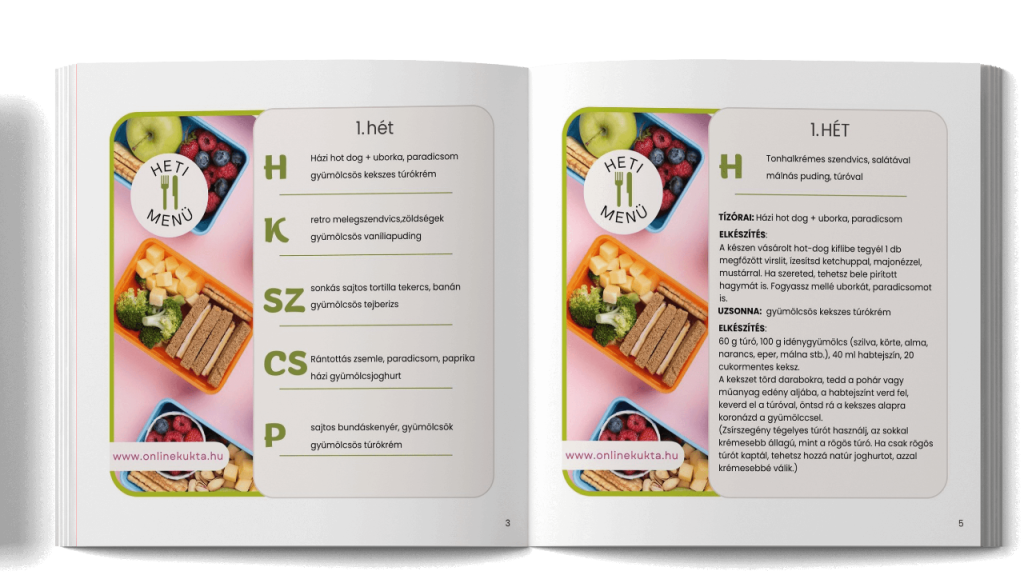2 hetes menüterv egészséges tízóraik és uzsonnák ebook